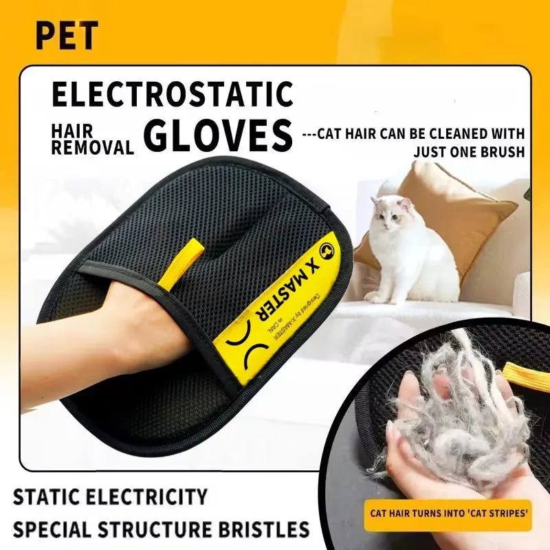 Revolutionary Pet Grooming Gloves: Effortless Hair Removal for Cats and Dogs with 2-in-1 Lint Roller Brush