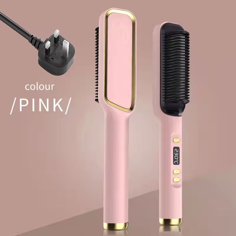 Transform Your Hair with the Electric Hot Comb - Multifunctional Straightening Brush with Negative Ion Technology