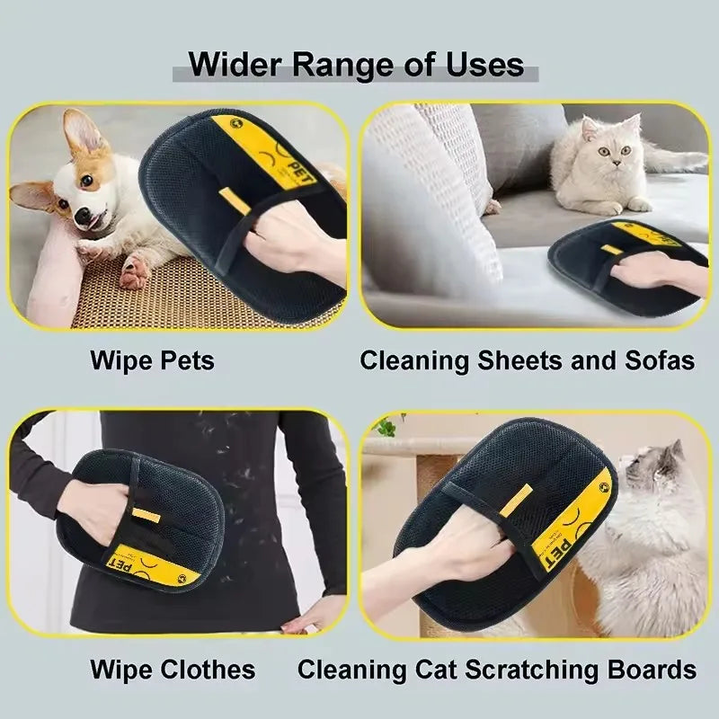 Revolutionary Pet Grooming Gloves: Effortless Hair Removal for Cats and Dogs with 2-in-1 Lint Roller Brush