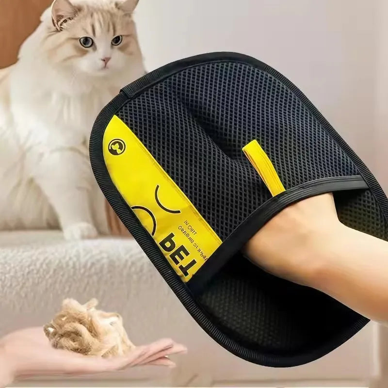 Revolutionary Pet Grooming Gloves: Effortless Hair Removal for Cats and Dogs with 2-in-1 Lint Roller Brush