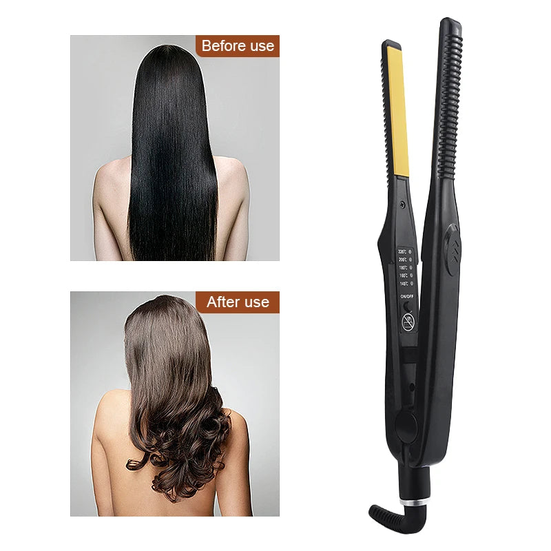 3/10 Pencil Flat Iron Mini Hair Straightener Fast Heating Beard Straightening Iron Small Flat Iron for Short Hair Straightener