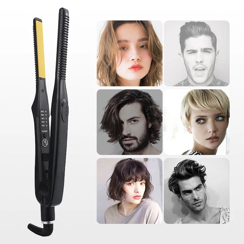 3/10 Pencil Flat Iron Mini Hair Straightener Fast Heating Beard Straightening Iron Small Flat Iron for Short Hair Straightener