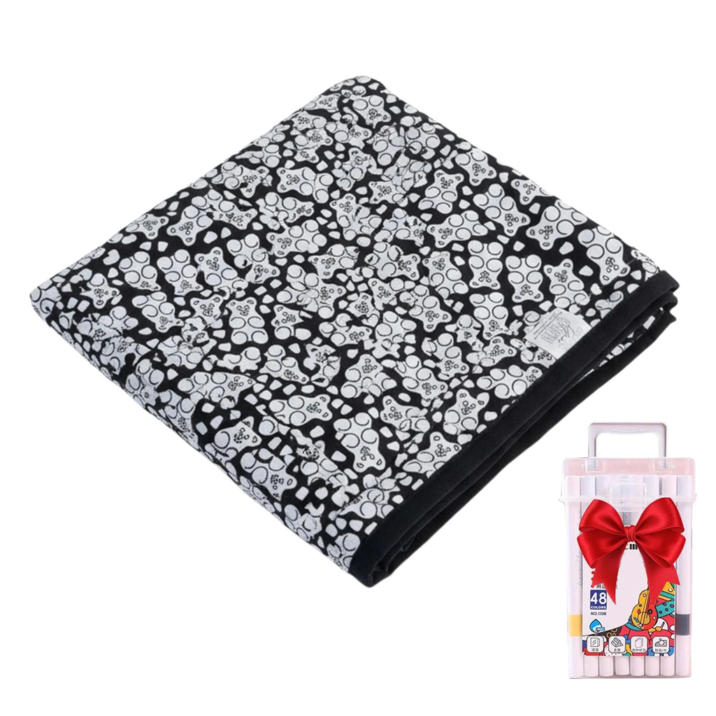 Unleash Your Creativity with the DIY Coloring Blanket Set - Complete with Markers for Fun and Personalization!