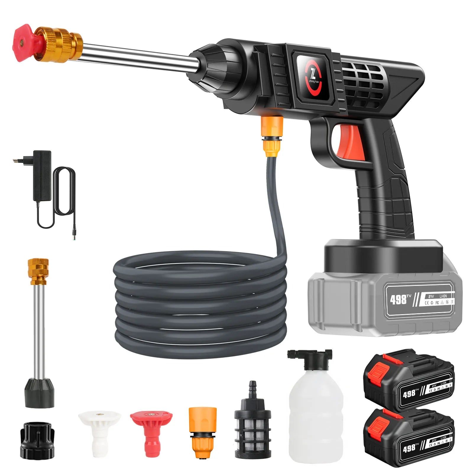 Cordless High Pressure Washer Spray Gun - 50 Bar Water Sprayer for Car Wash with Self-Priming Feature Compatible with Makita 21V Battery