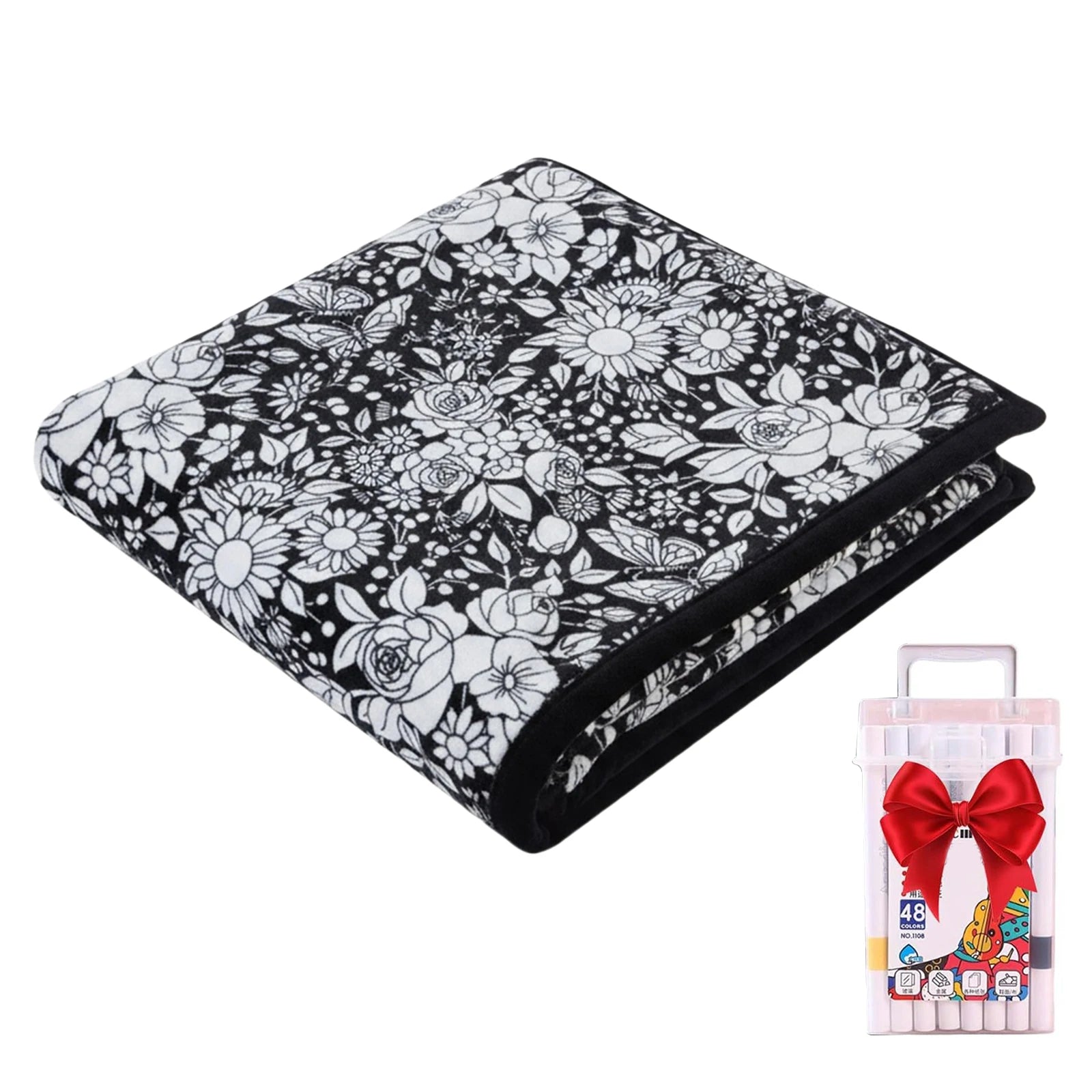 Unleash Your Creativity with the DIY Coloring Blanket Set - Complete with Markers for Fun and Personalization!