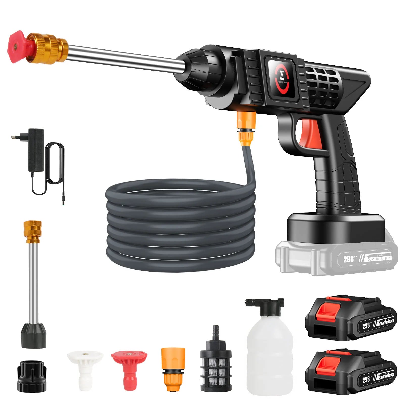 Cordless High Pressure Washer Spray Gun - 50 Bar Water Sprayer for Car Wash with Self-Priming Feature Compatible with Makita 21V Battery
