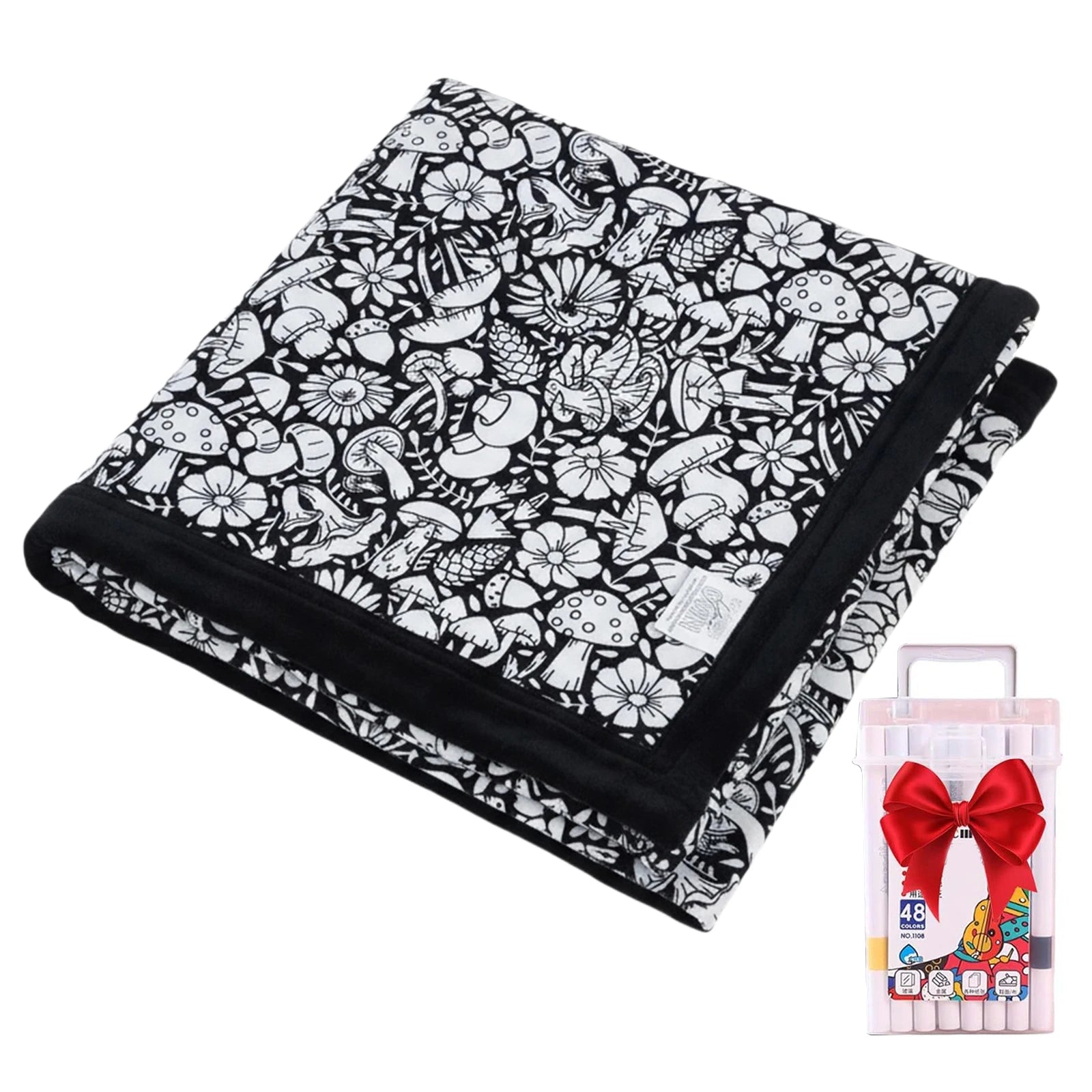 Unleash Your Creativity with the DIY Coloring Blanket Set - Complete with Markers for Fun and Personalization!