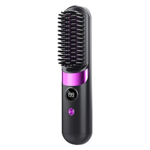 Revolutionary 2025 USB Cordless Hair Straightener Brush - Perfect Travel Companion with LED Display for Effortless Styling