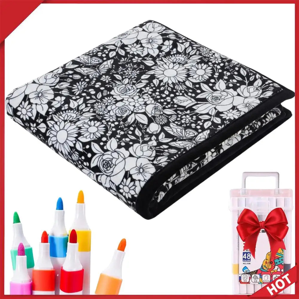 Unleash Your Creativity with the DIY Coloring Blanket Set - Complete with Markers for Fun and Personalization!