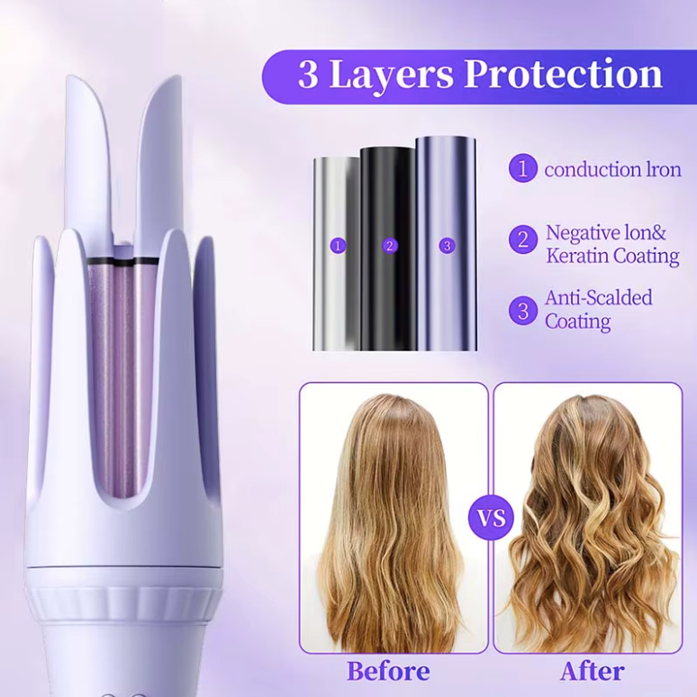 Professional 32mm Ceramic Hair Curling Iron Wand - Electric Salon Styling Tool