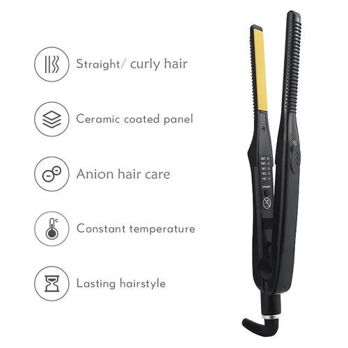 3/10 Pencil Flat Iron Mini Hair Straightener Fast Heating Beard Straightening Iron Small Flat Iron for Short Hair Straightener