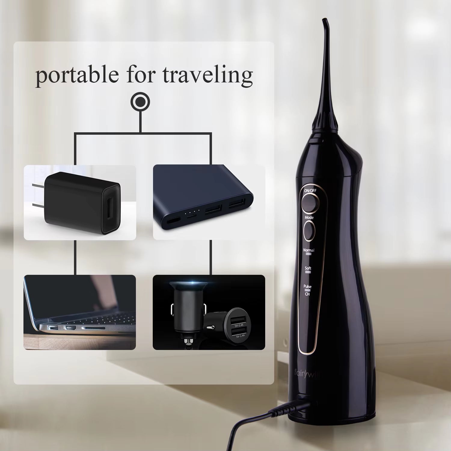 Revolutionary Water Flosser: 300ML Rechargeable Oral Irrigator with 3 Modes for Ultimate Dental Care