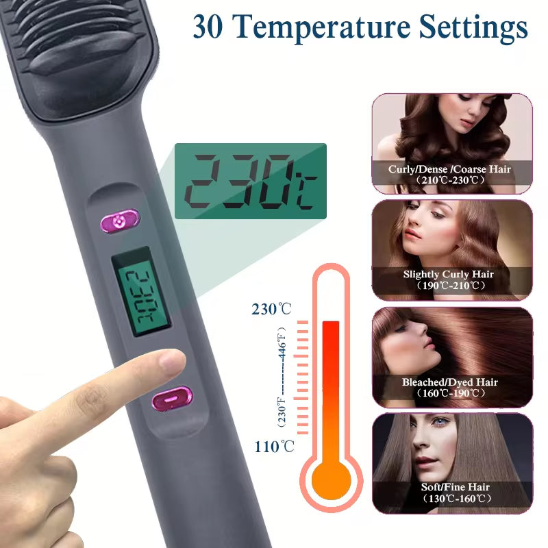 Transform Your Hair with the Electric Hot Comb - Multifunctional Straightening Brush with Negative Ion Technology